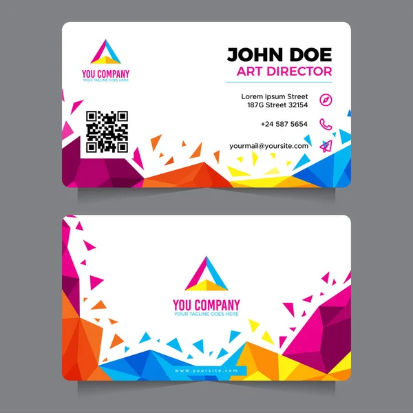 Renkli Soyut İş Kartı Vektör Tasarımı