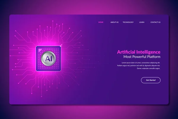 Yapay Zeka İllüstrasyon Web İniş Sayfa Tasarımı  