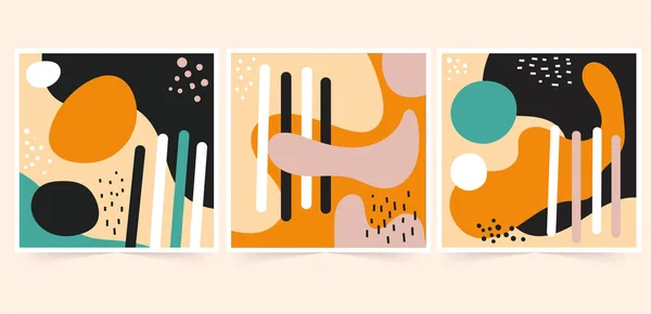 Poster Şablonu, Boyama, Arkaplan Şablonu Koleksiyonu İçin Canlı Renklerle Soyut Sanat Resmetme Tasarımı 