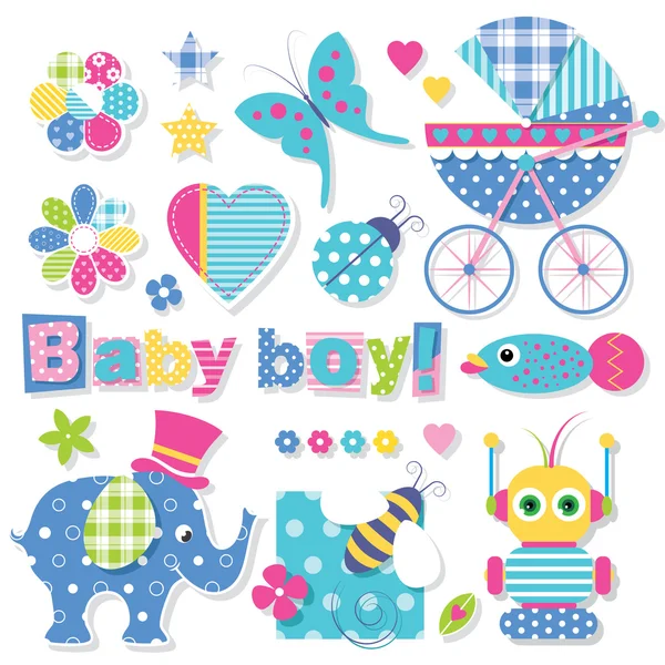 Baby Boy Shower Kollektion — Stockvektor