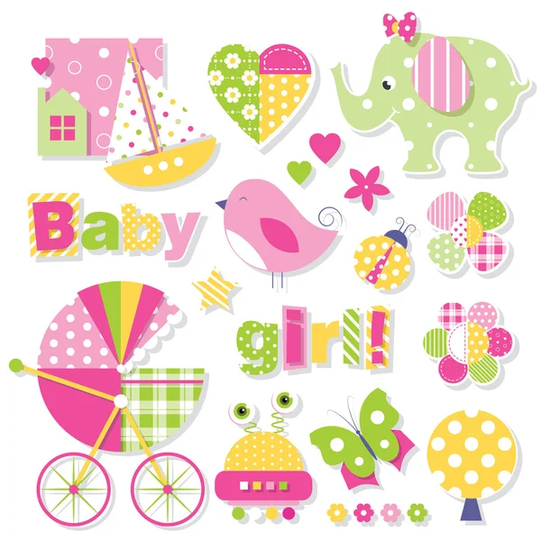 Baby girl shower collection Royalty Free Stock Vectors