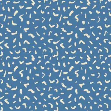 Memphis tasarım modelleri mavi arkaplanda soyut şekiller