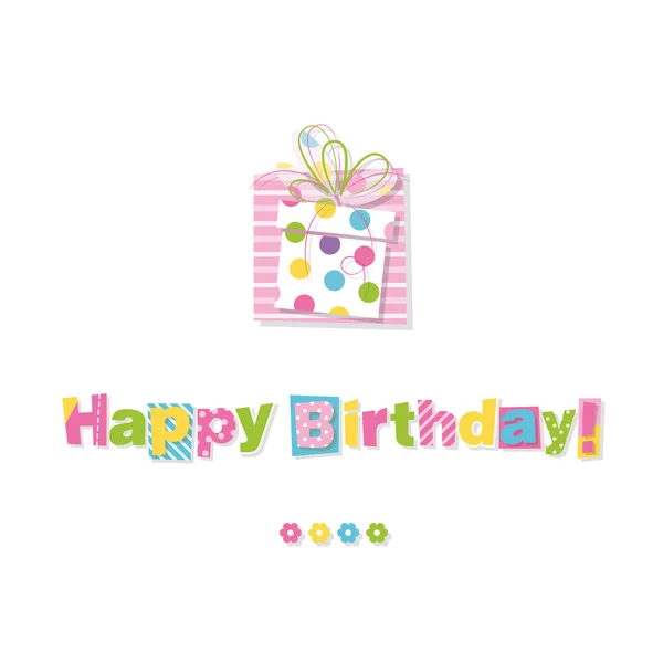 Happy birthday gift greeting card — Stock Vector