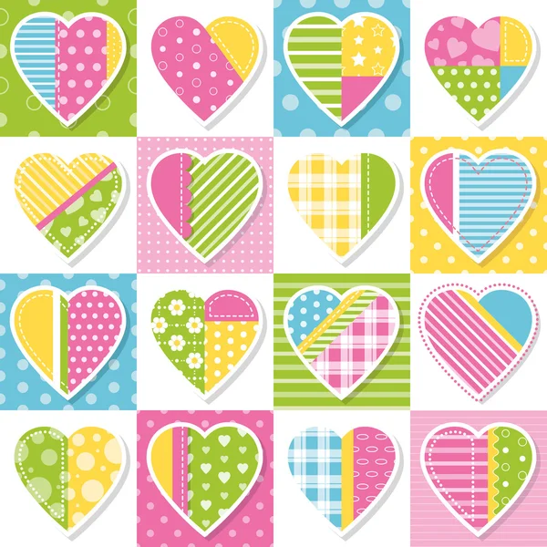 Hearts collection pattern — Stock Vector