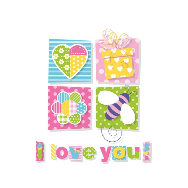 I love you greeting card — Stock Vector