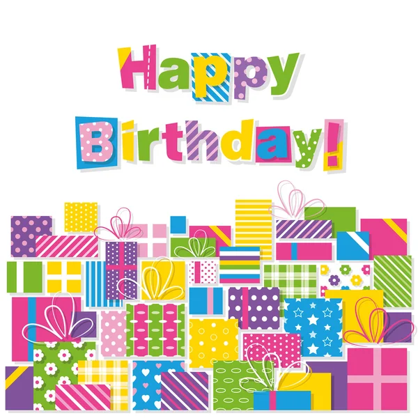 Mutlu doğum günü tebrik kartı sunuyor