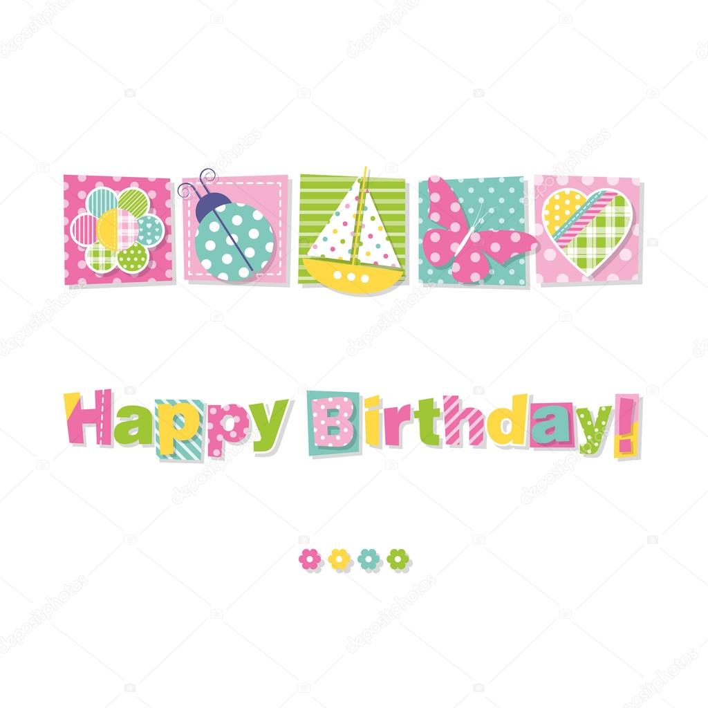 Joyeux Anniversaire Carte De Voeux Image Vectorielle Par Jelena Z C Illustration