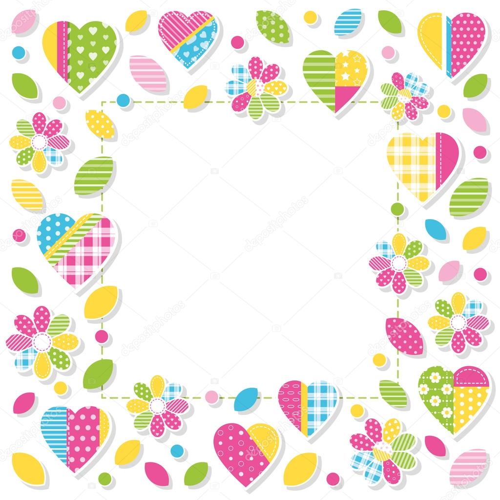 Hearts and flowers border