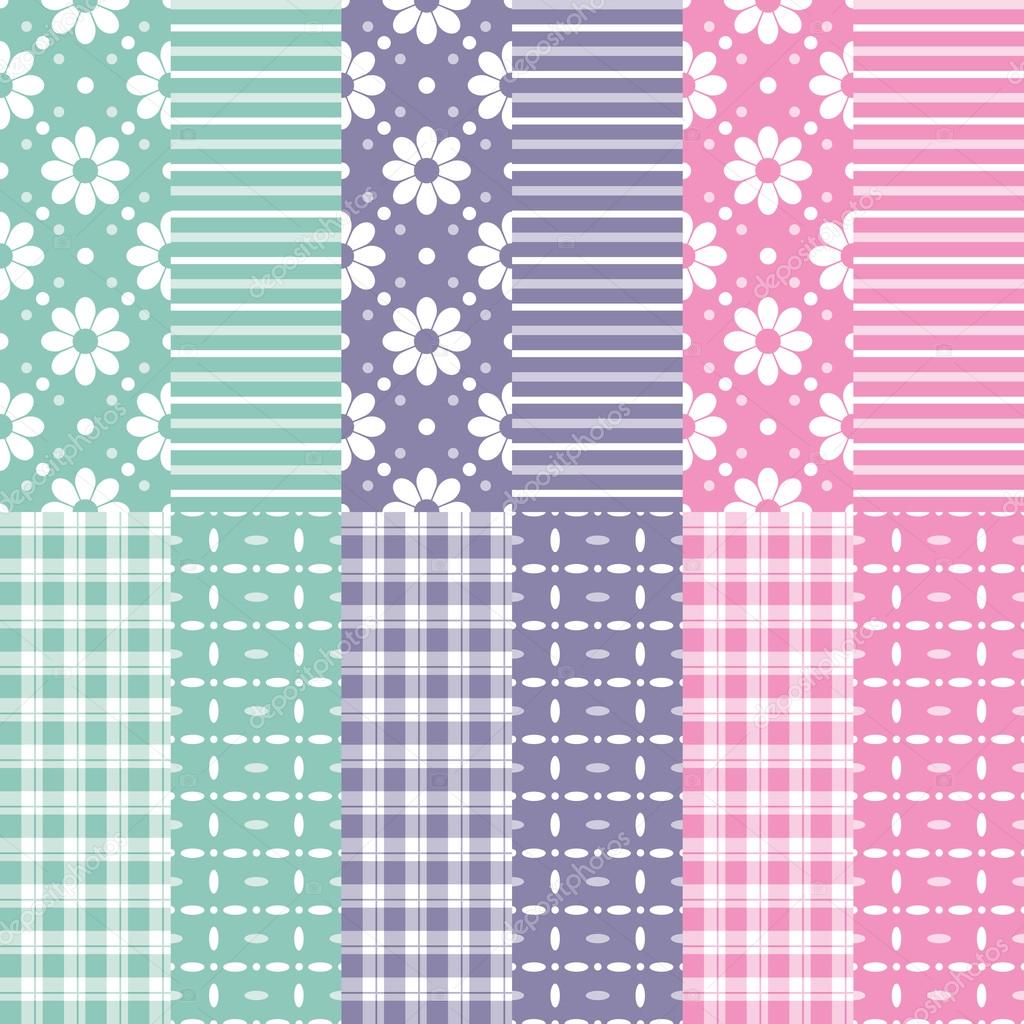 Cute baby girl and boy pattern collection
