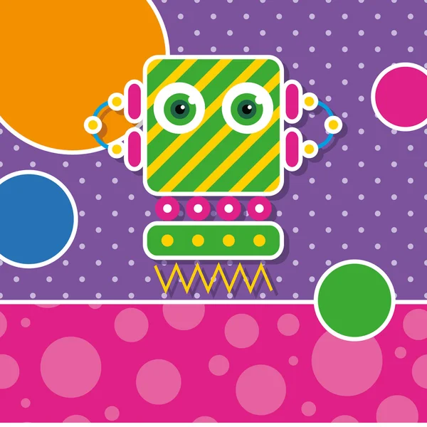 Cute robot greeting card — Stock Vector