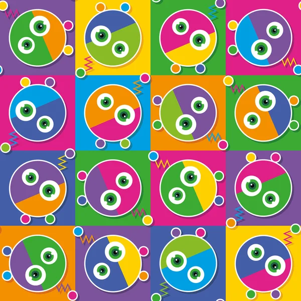 Colorful robots collection pattern — Stock Vector