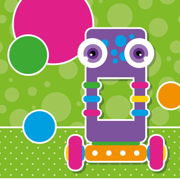 Cute robot greeting card — Stock Vector