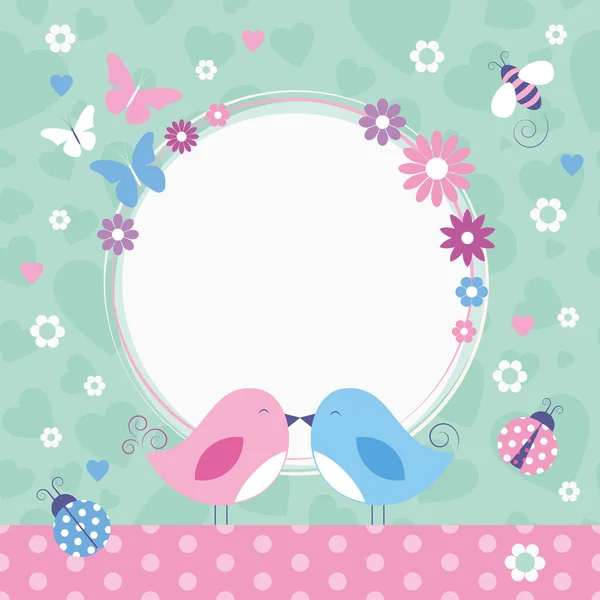 Aşk kuşları tebrik kartı