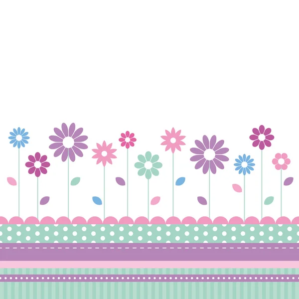 Çiçekli çayır tebrik kartı