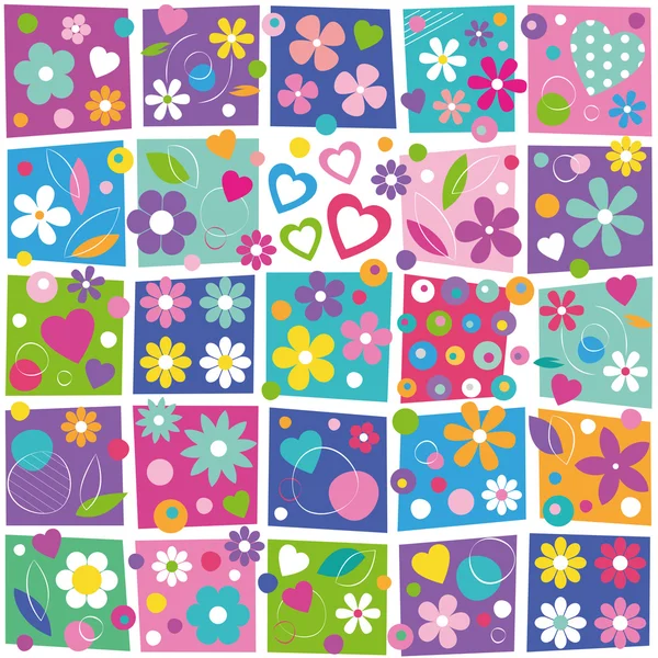 Kleurrijke bloemrijke patroon — Stockvector