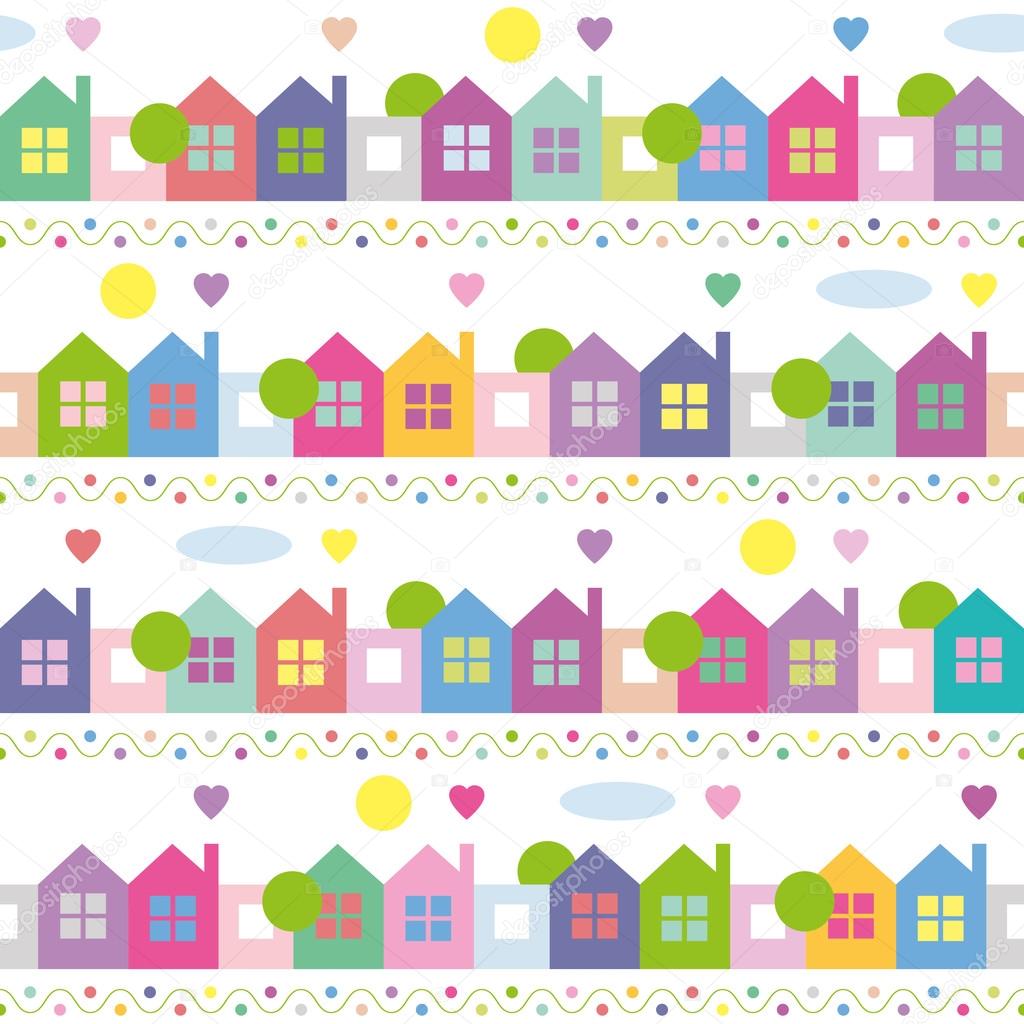 Colorful houses pattern