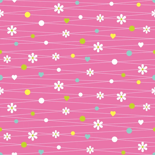 Kalpler çiçek ve nokta deseni