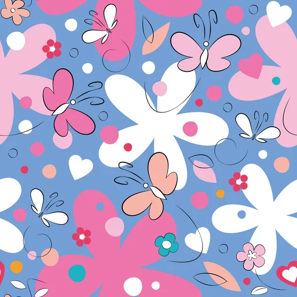 Kelebek ve çiçek deseni