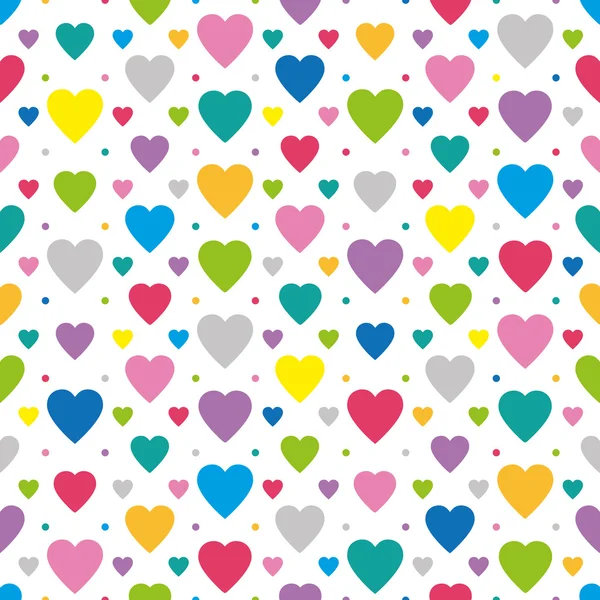 Patrón de corazones coloridos — Vector de stock