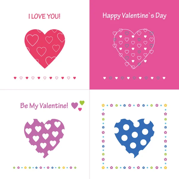 Conjunto de tarjetas de amor y amistad — Vector de stock