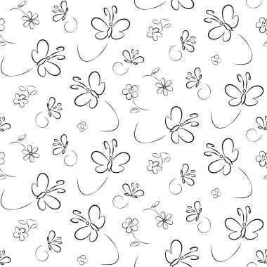 Kelebek ve çiçek deseni