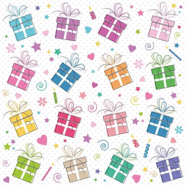 Happy birthday presents pattern — Stock Vector