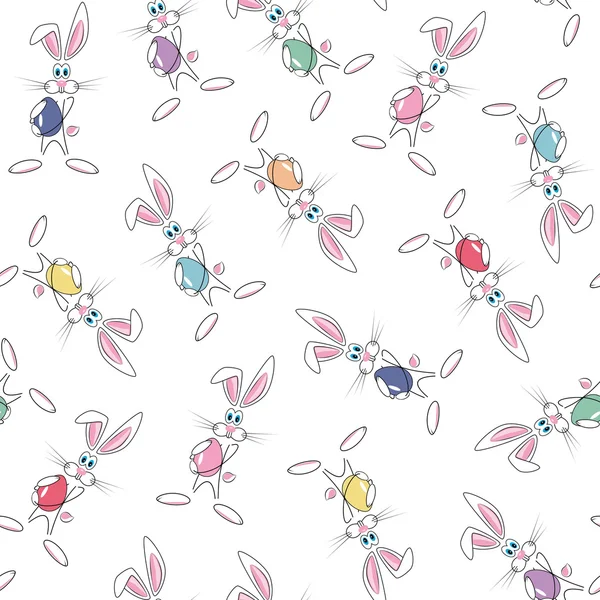 Cute easter rabbits pattern — Stock Vector