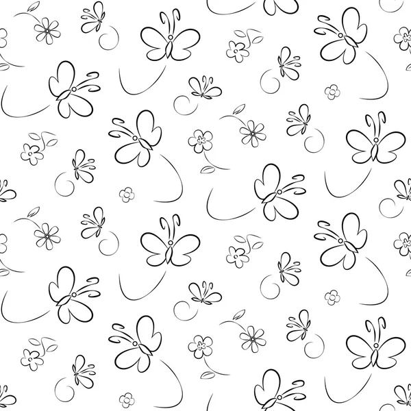 Kelebek ve çiçek deseni