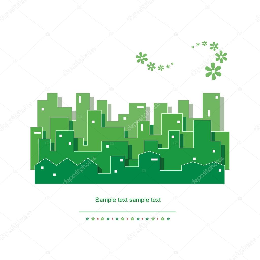Green cityscape illustration