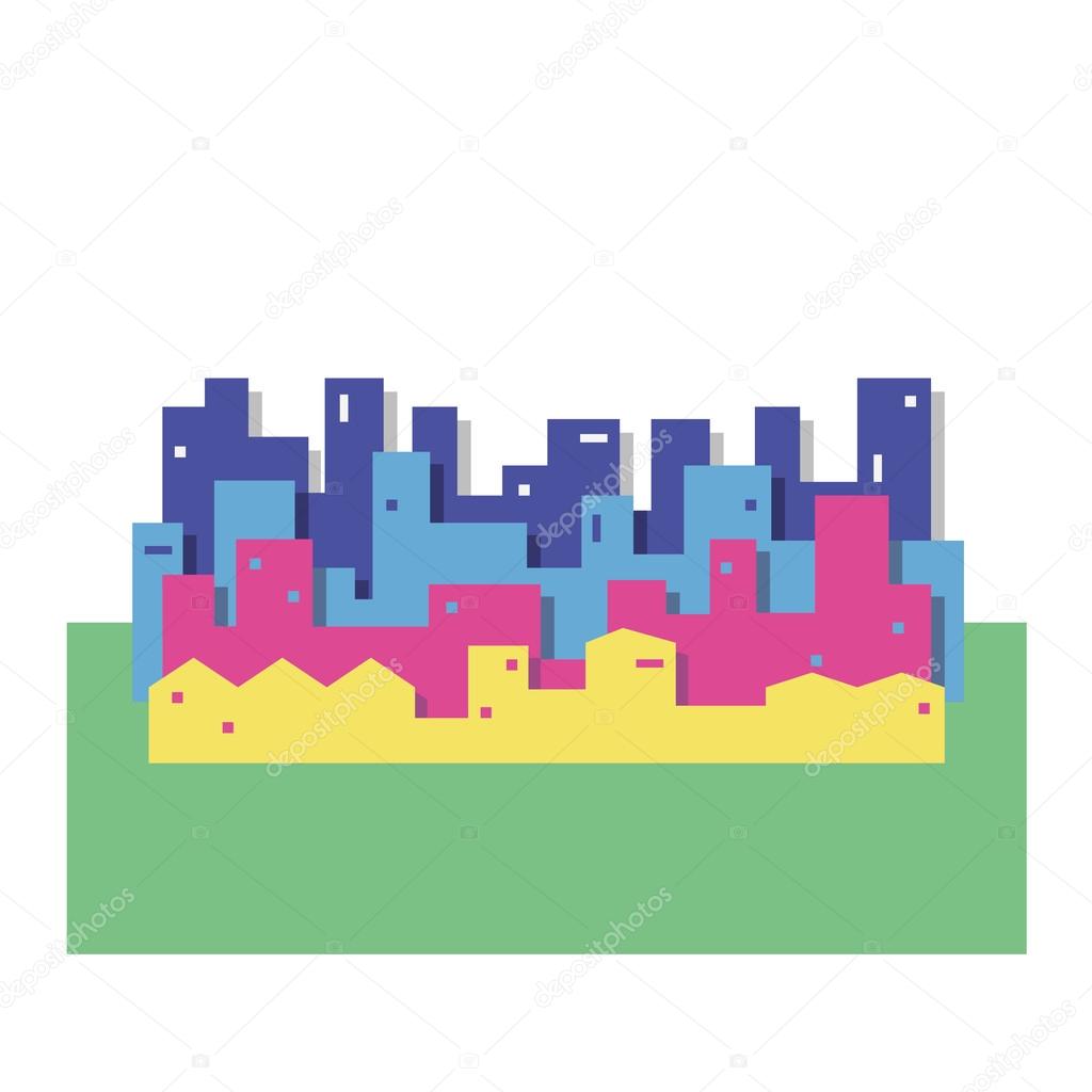 Colorful cityscape illustration