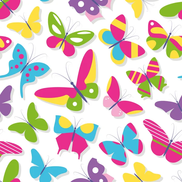 Cute butterflies collection pattern — Stock Vector