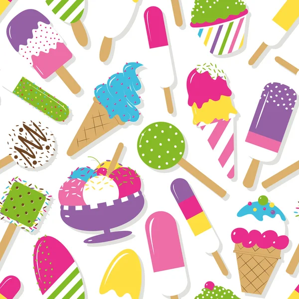 Ice cream collection pattern — Stock Vector