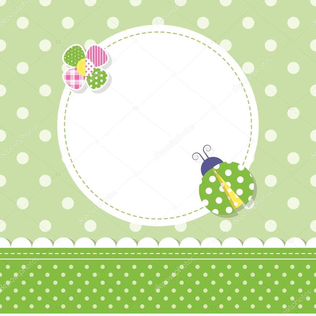 Green ladybug baby boy greeting card Stock Vector by ©Jelena_Z 65441653, image size:1024x1024