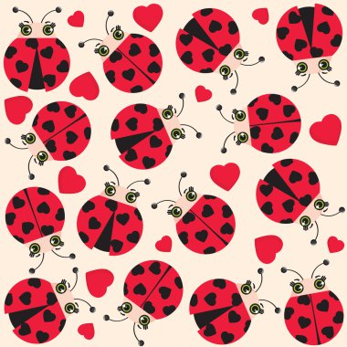 Ladybugs ve kalpleri kartı