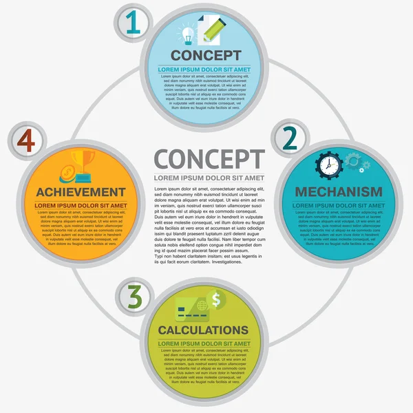 Diseño de infografía numerada . — Vector de stock