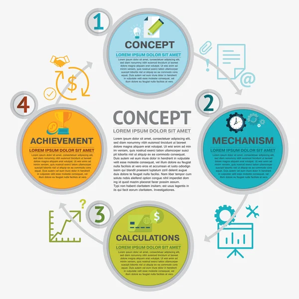 Diseño de infografía numerada . — Vector de stock