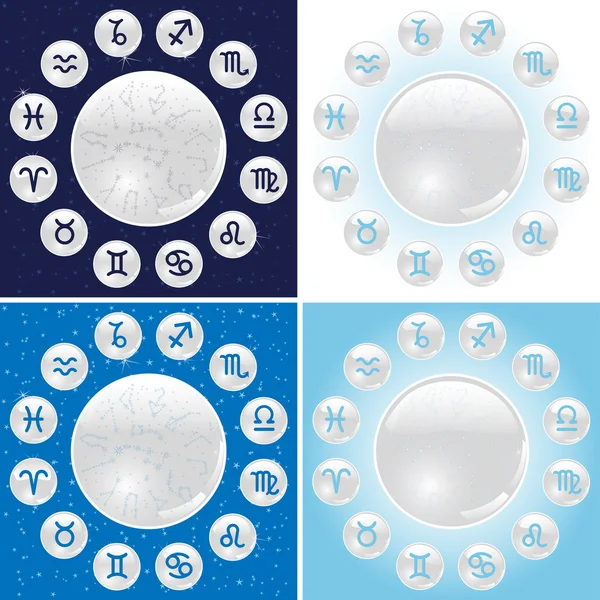 Zodiaque cercle blanc — Image vectorielle