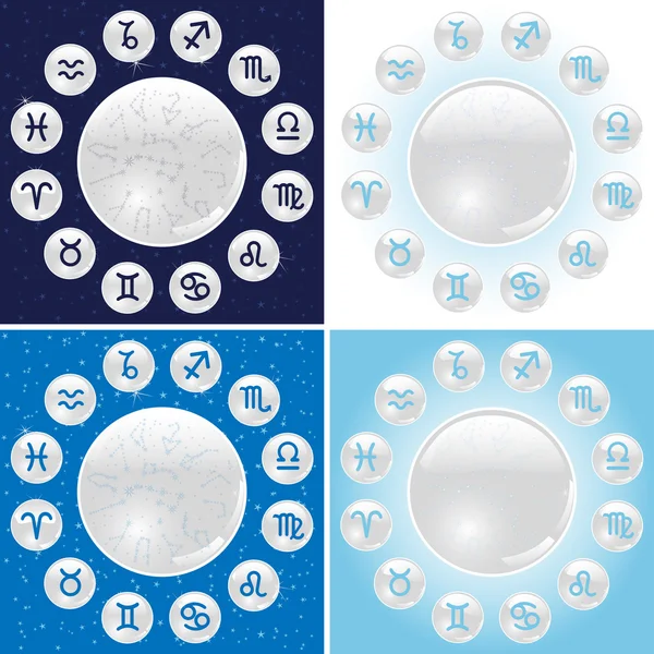 Witte cirkel dierenriem — Stockvector