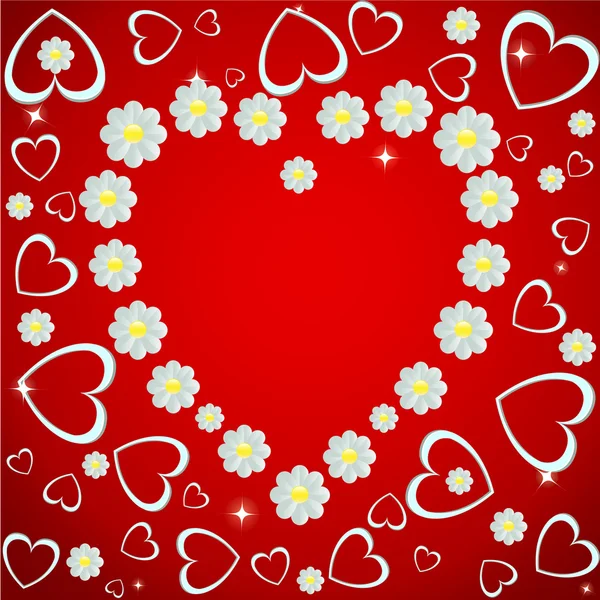 Corazón de flor marco — Archivo Imágenes Vectoriales
