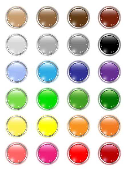 Glossy circle buttons — Stock Vector