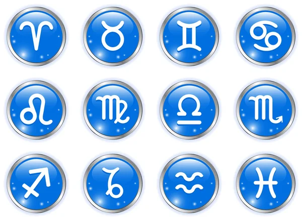 Circle buttons with zodiac signs — Stock Vector