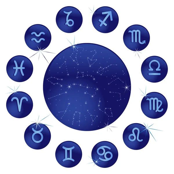 Blue zodiac — Stock Vector