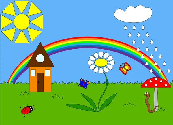 Rainbow garden cartoon Vector Art Stock Images | Depositphotos Rainbow garden cartoon Vector Art Stock Images | Depositphotos