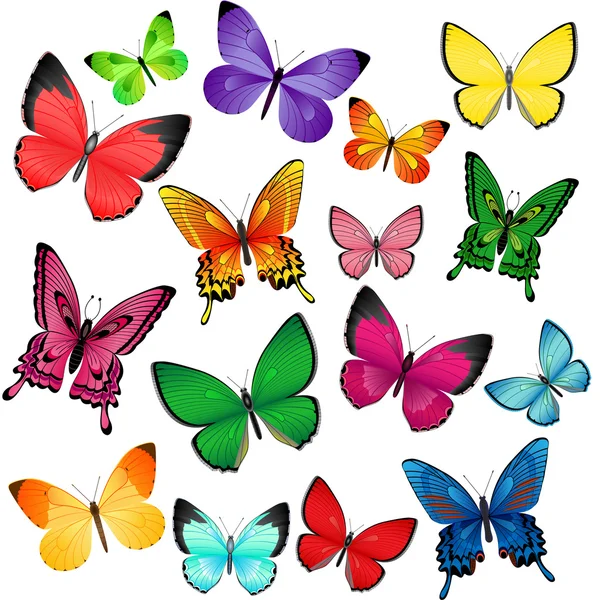 Mariposas de colores — Vector de stock