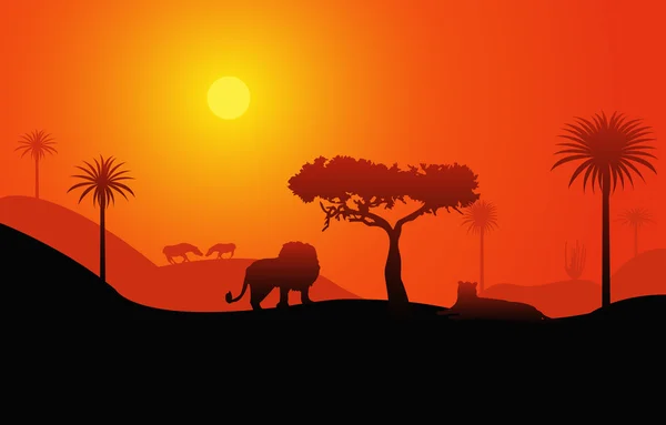 Paesaggio della savana africana Grafiche Vettoriali