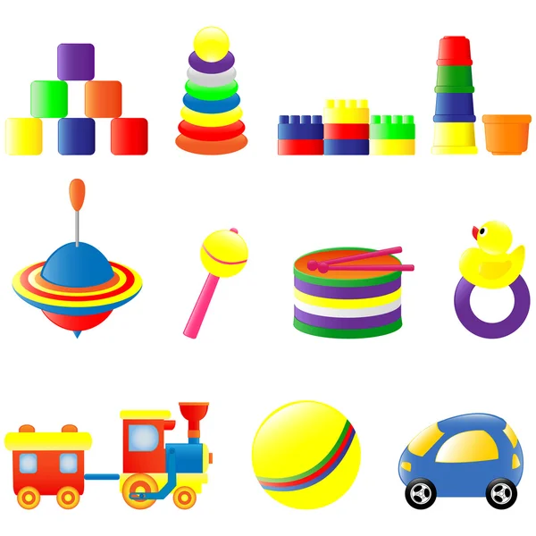 Conjunto de juguetes bebé — Vector de stock