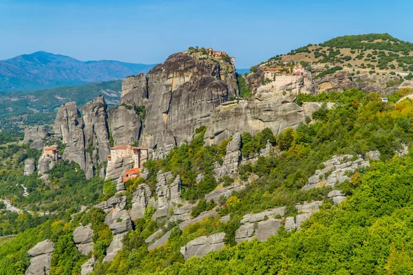 Εκπληκτική Πανοραμική Θέα Των Μοναστηριών Βαρλαάμ Ρουσάνου Άγιος Νικόλαος Μέγα — Φωτογραφία Αρχείου