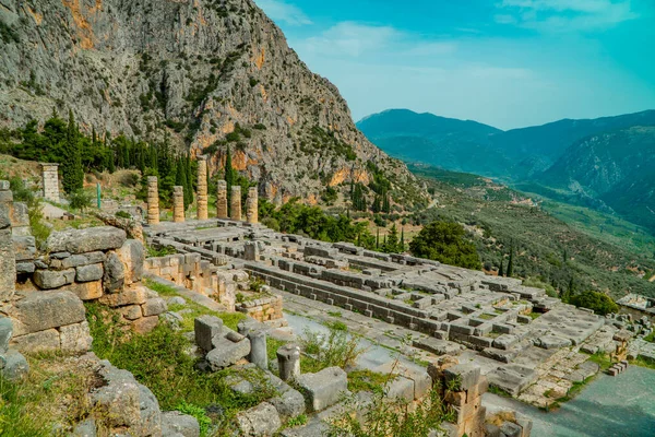 Antiguo Templo Destruido Apolo Delfos Grecia — Foto de Stock