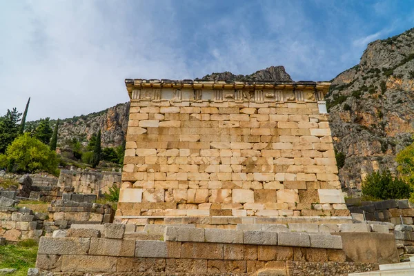 Ruin Treasury Athenians Delphi Greece — Stock Photo, Image