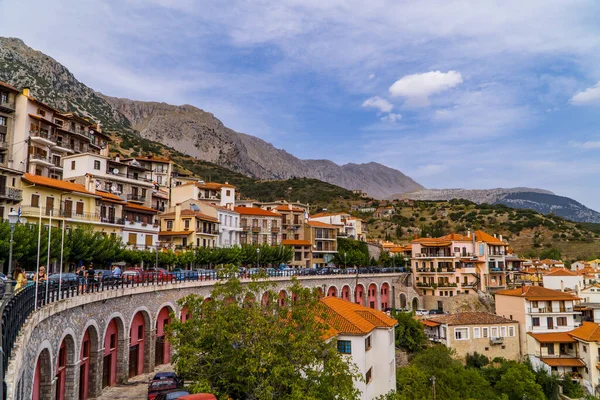 그리스의 2020 그리스의 보이오티아에 마을과 다리의 — 스톡 사진